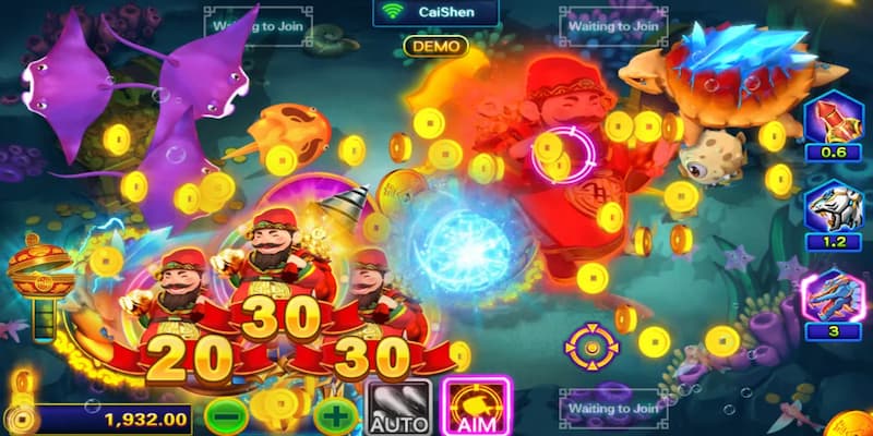 Chơi Cai Shen Fishing Bongvip giao diện chơi sống động